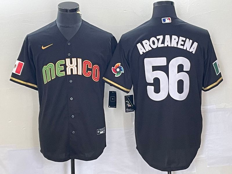 Men 2023 World Cub Mexico #56 Arozarena Black Nike MLB Jersey12->more jerseys->MLB Jersey